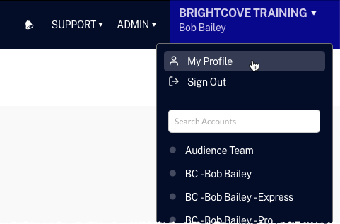 Profile information link