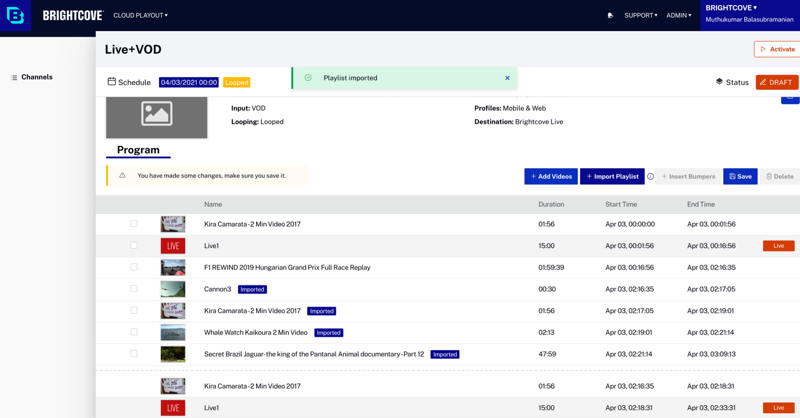 Program List with Playlist