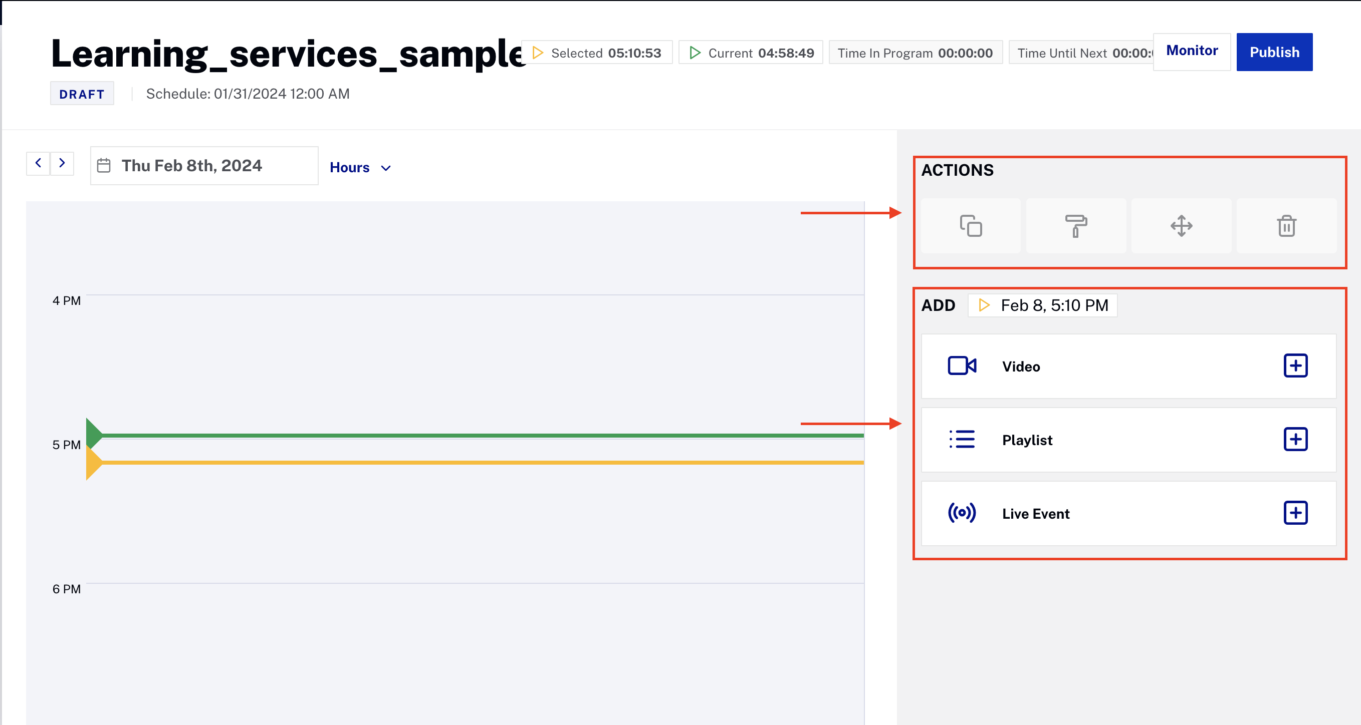 Actions & add example