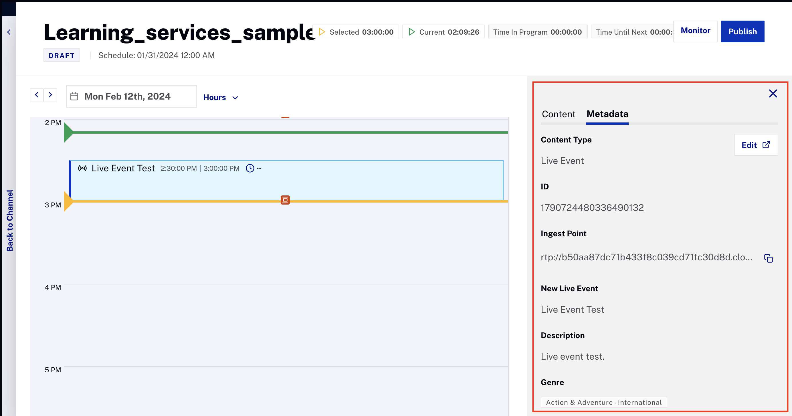 Playlist info and options