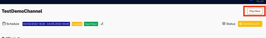 ハードスタートの上書き(スケジュール済みチャンネル)