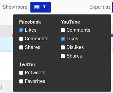 select columns to display