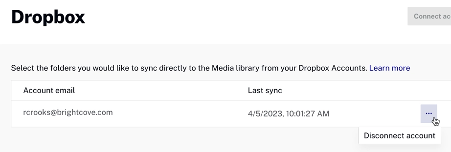 Disconnect the Account